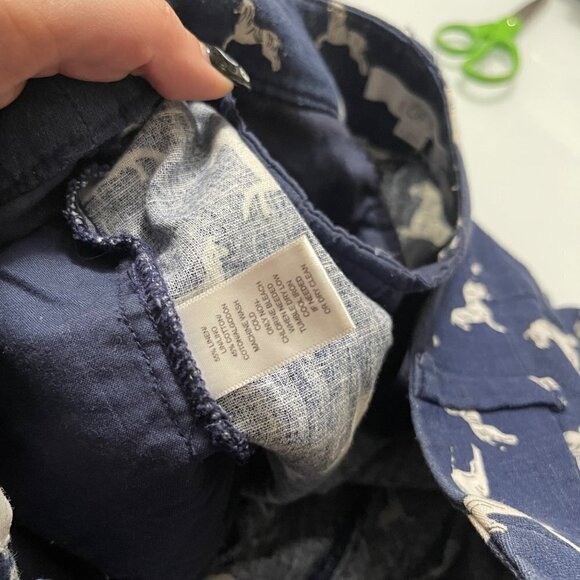 LOFT Womens Blue White Linen Cotton Horse Novelty Print Pockets Shorts Size 6 - Picture 5 of 7